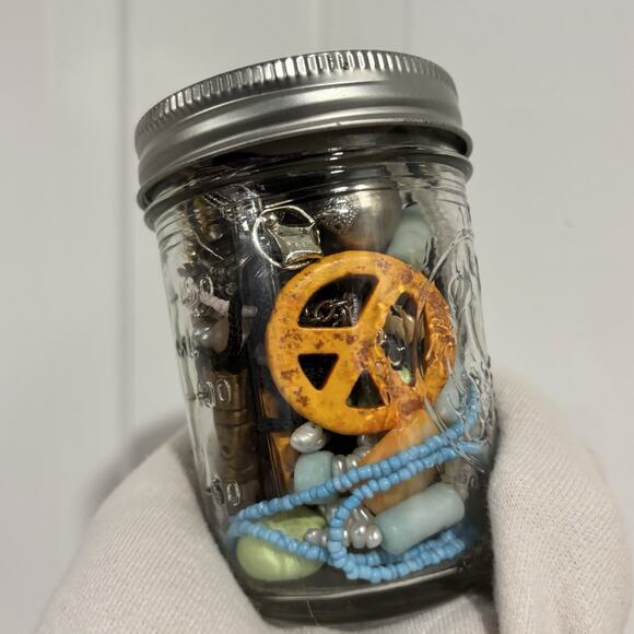 Mystery Jewelry Jar 1 Pound 20+ Mixed Lot Wearable Costume Coastal Boho Theme - Picture 1 of 8